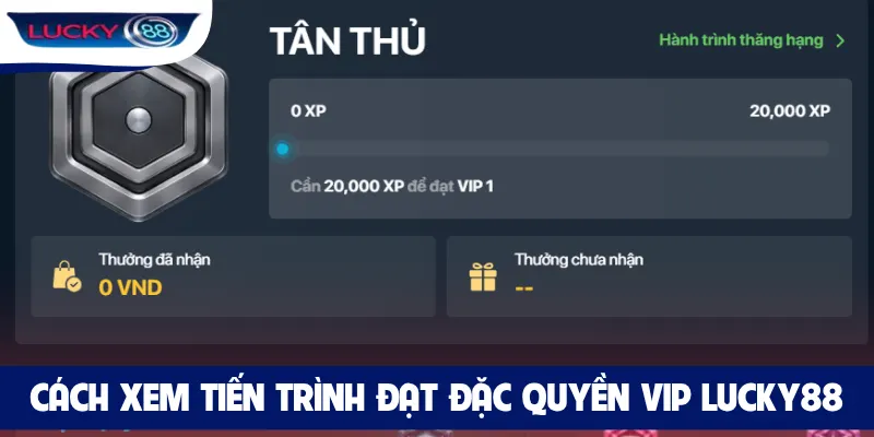 Cách xem tiến trình đạt đặc quyền VIP LUCKY88